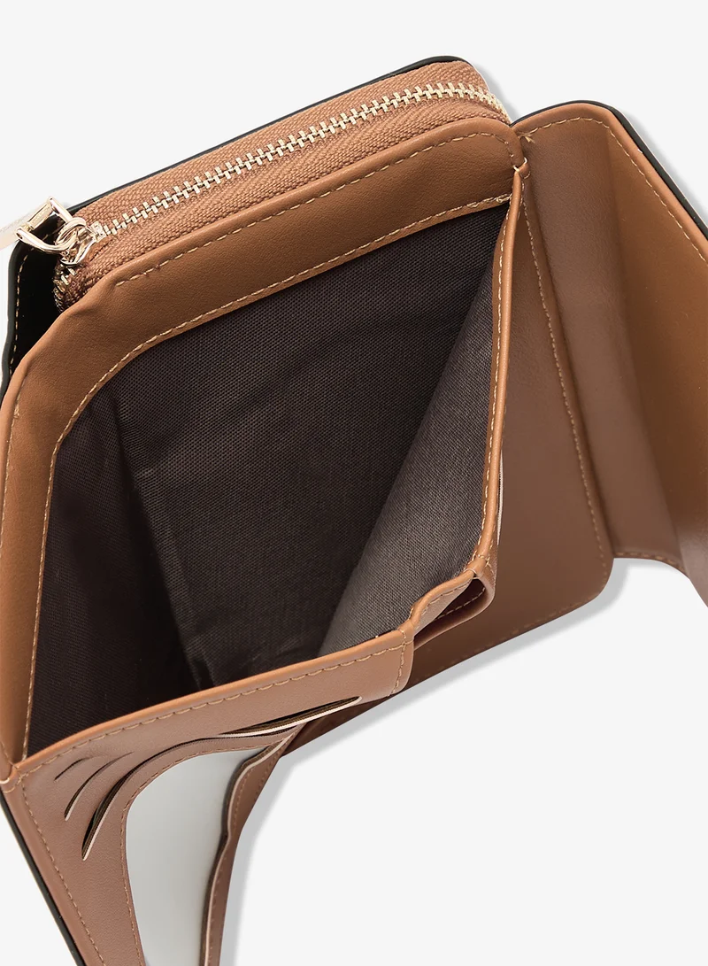 ELLA Brown Gold Accent Classic Flap Wallet for Women | Best Price UAE
